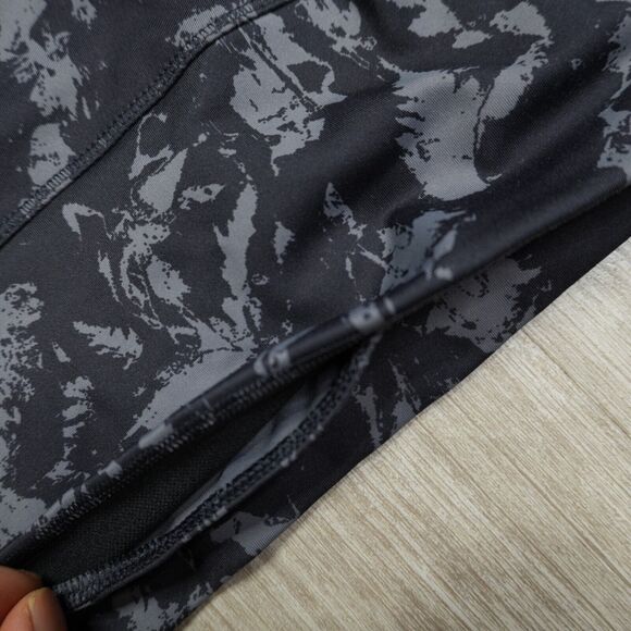 Nike Dri-FIT One High Waisted Print Leggings Black Gray Womens M Cropped Pocket - Picture 10 of 10